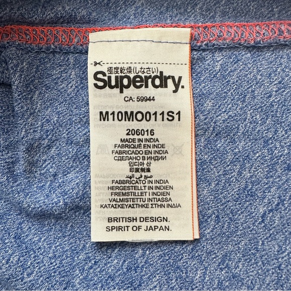 Vintage SuperDry Men’s Orange Label Blue Tee 2XL - Picture 8 of 9